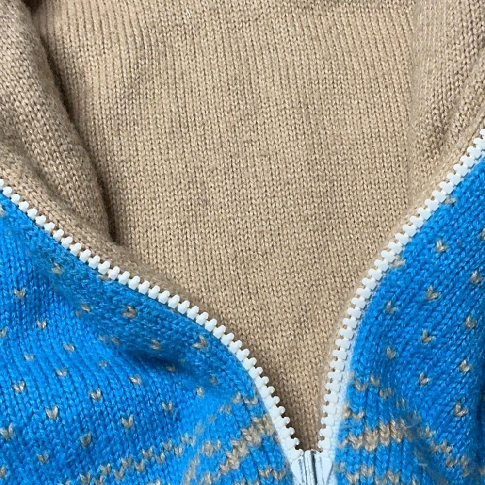 Vintage Zip Front Knit Teddy Bear Sweater Jacket - Picture 5 of 7